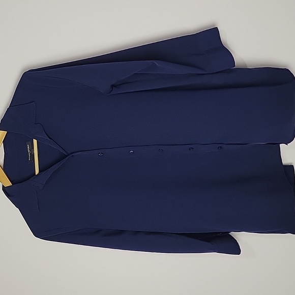 BANANA REPUBLIC WOMEN'S LONG SLEEVE COLLARED OVERESIZED OPEN BACK BUTTON BLOUSE - Picture 3 of 11